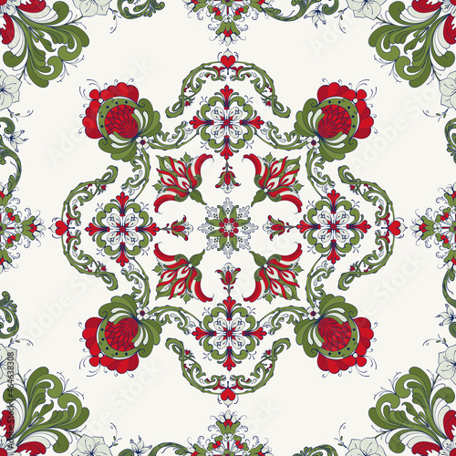 Rosemaling vector pattern 47