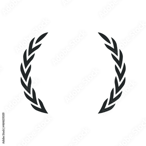 Wreath silhouette. Laurel leaves logo icon. Winner award symbol. Vector illustration image.
