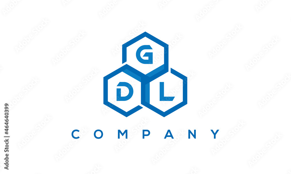 GDL three letters creative polygon hexagon logo GDL three letters creative polygon hexagon logo