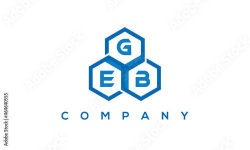 GEB three letters creative polygon hexagon logo