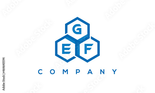 GEF three letters creative polygon hexagon logo photo