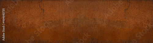 Grunge weathered rusty orange brown metal corten steel stone background rust texture pattern design banner panorama