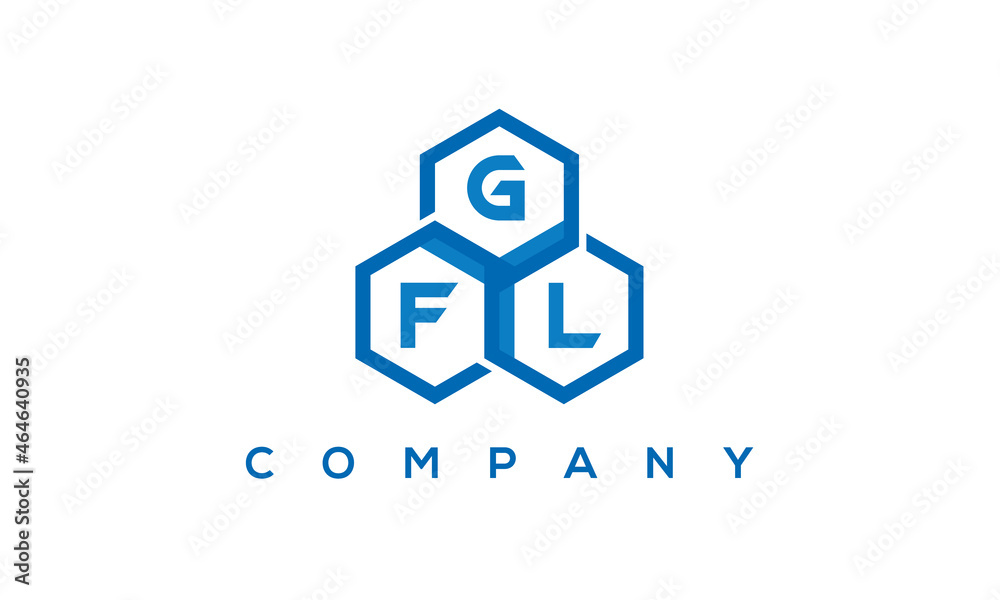 GFL three letters creative polygon hexagon logo