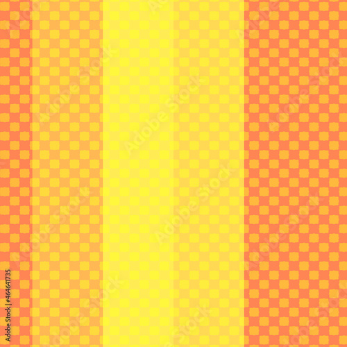 黄色とオレンジの水玉（ドット）とストライプと無地のコピースペースの背景