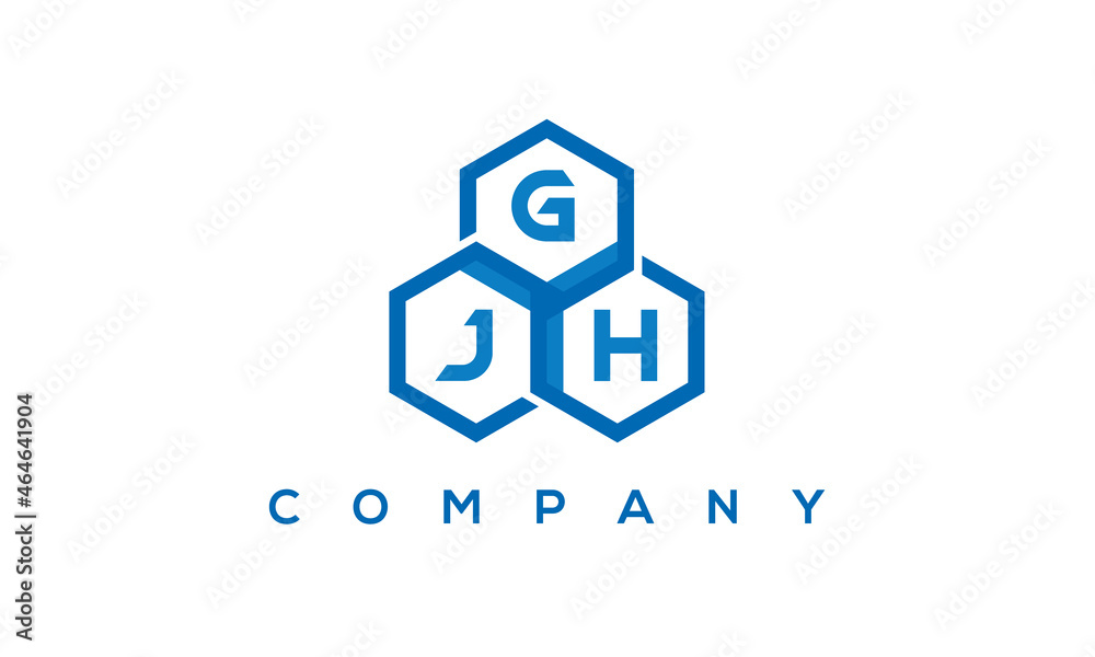 GJH three letters creative polygon hexagon logo GJH three letters creative polygon hexagon logo