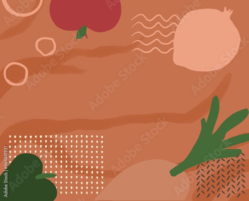 Kitchen pattern. Cooking elements. Fresh vegetables. Supermarket poster background.