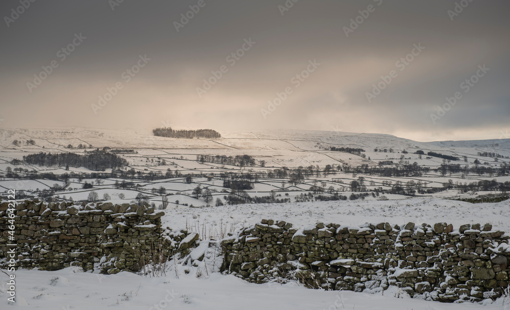 winter landscape with snow in North Yorkshire dales winter landscape with snow in North Yorkshire dales