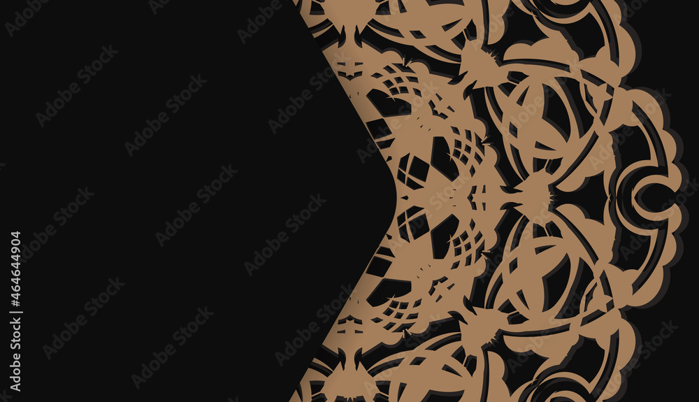 Black banner with luxurious brown ornament and space for logo or text Black banner with luxurious brown ornament and space for logo or text