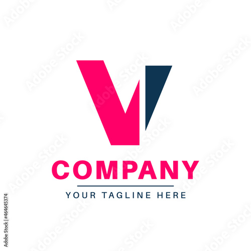 V letter logo for business and company.