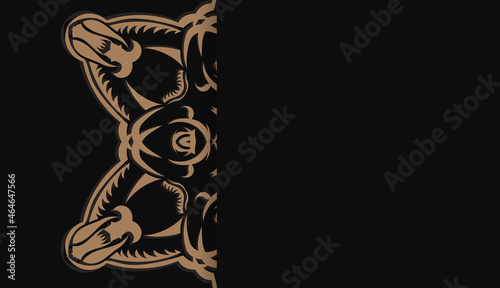Black background with abstract brown ornament and place under your text
