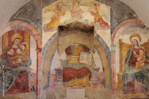 Miglionico, Matera. Fresco with the Virgin nursing baby Jesus © Guido