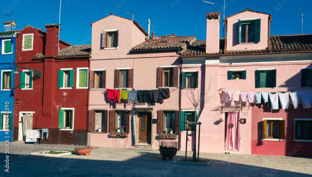 Colored houses on the island of Burano