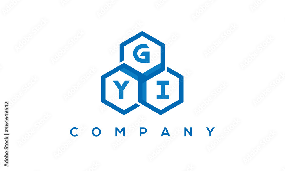 GYI three letters creative polygon hexagon logo GYI three letters creative polygon hexagon logo