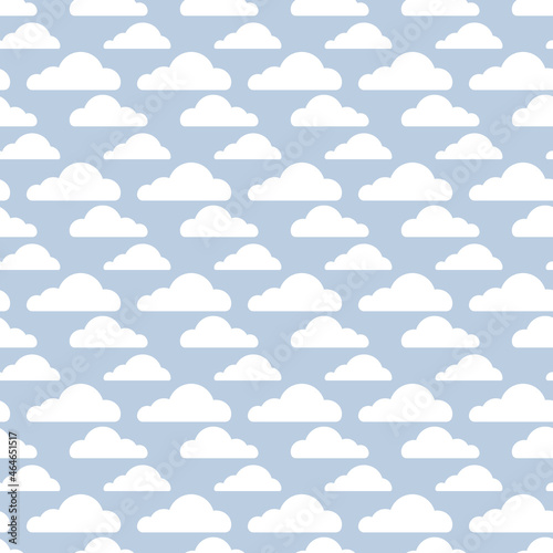 seamless abstract pattern with white clouds on a blue background. vector illustration.
