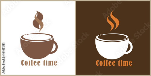 coffee time. icon, logo, social network card