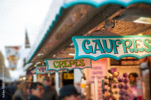 Market stalls selling food in Paris