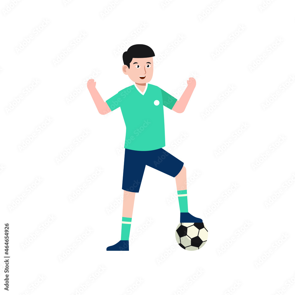 soccer playing character vector illustration design