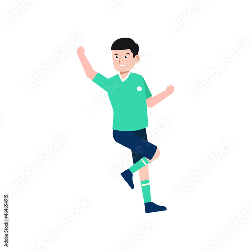soccer football sport man winner player character vector illustration design