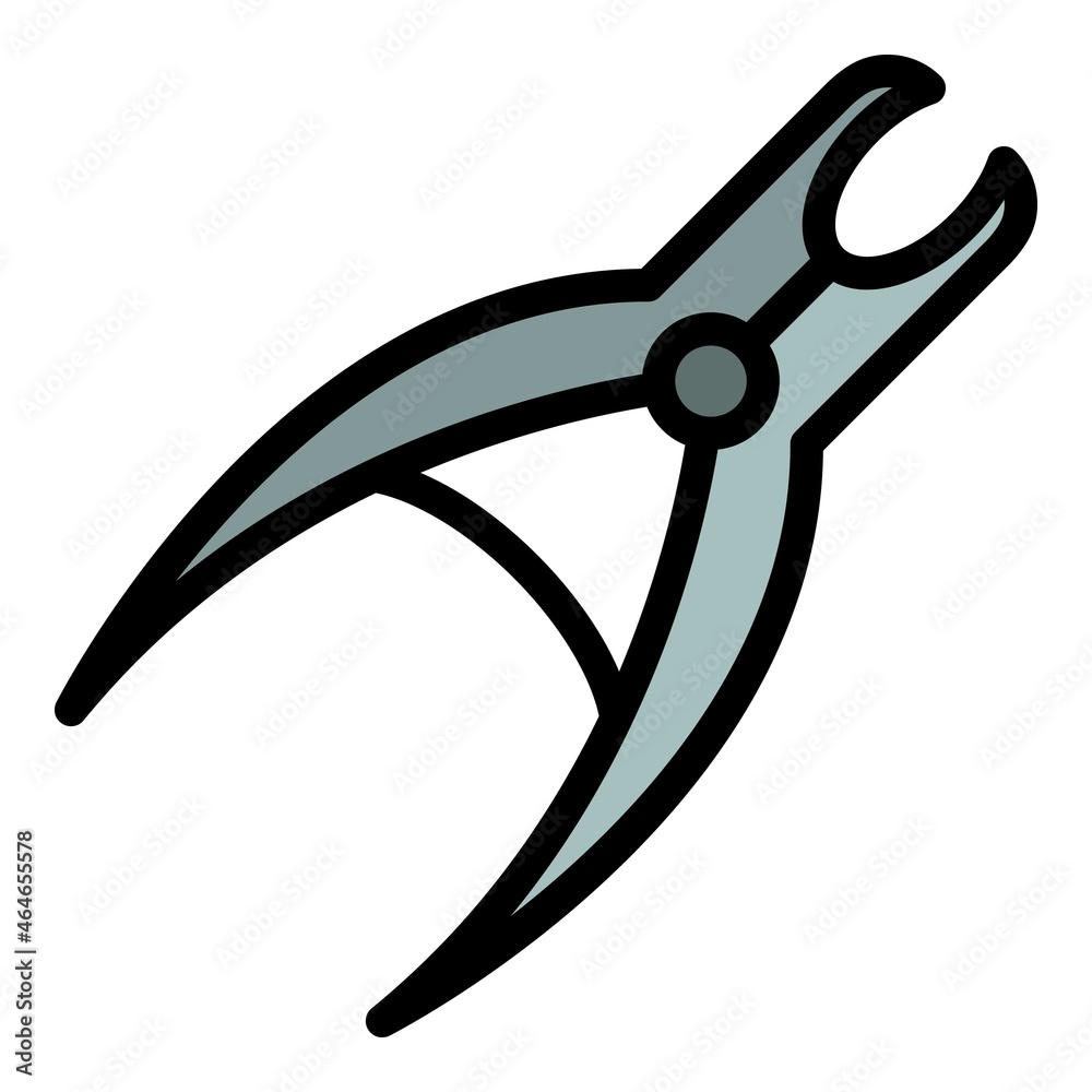Surgical pliers icon. Outline surgical pliers vector icon color flat isolated Surgical pliers icon. Outline surgical pliers vector icon color flat isolated