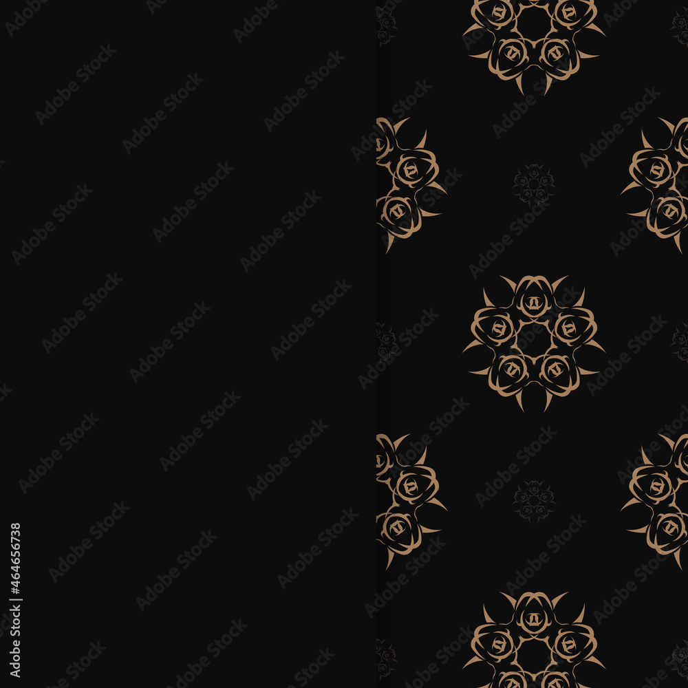 Black brochure with Greek brown ornament for your congratulations. Black brochure with Greek brown ornament for your congratulations.