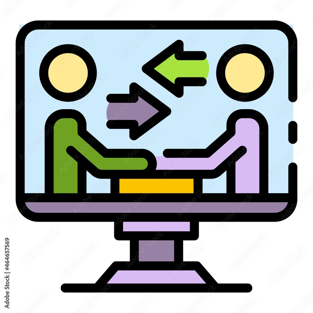 Online internship icon. Outline online internship vector icon color flat isolated Online internship icon. Outline online internship vector icon color flat isolated