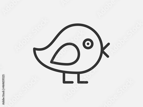 Bird toy icon on white background. Line style vector illustration.