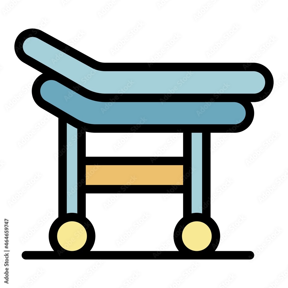 Gynecology bed icon. Outline gynecology bed vector icon color flat isolated Gynecology bed icon. Outline gynecology bed vector icon color flat isolated