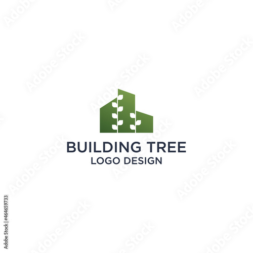 BUILDING TREE LOGO DESIGN VECTOR