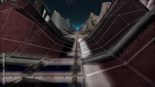 Fantasy Road. Abstract Retro Background Loop, 4K