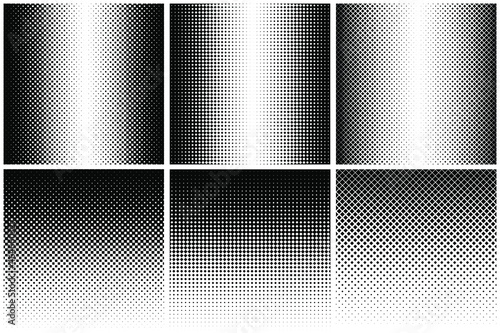 Seamless halftone square linear gradient vector set