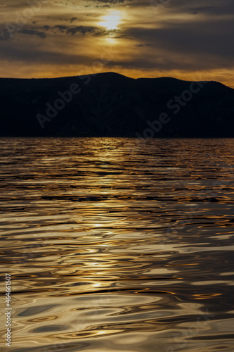 Sunset at the adriatic sea in croatia