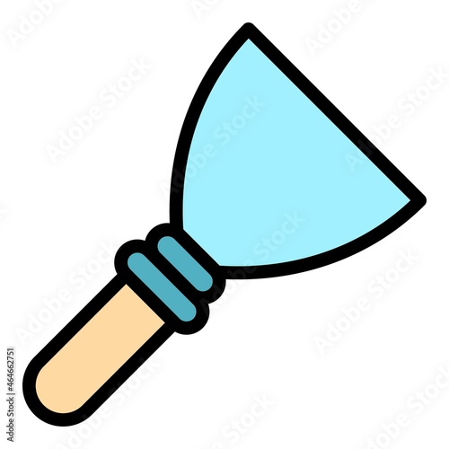 Metal spatula icon. Outline metal spatula vector icon color flat isolated