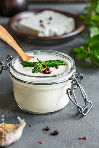 Feta cheese with Garlic Dip