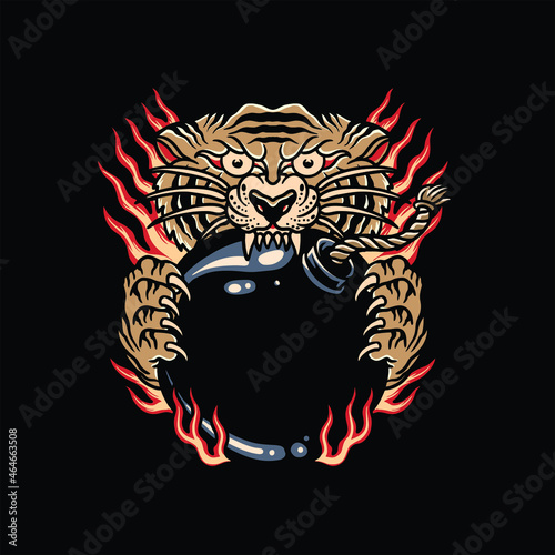 tiger tattoo illustration vector design