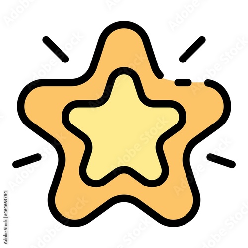 Customer star excellence icon. Outline customer star excellence vector icon color flat isolated