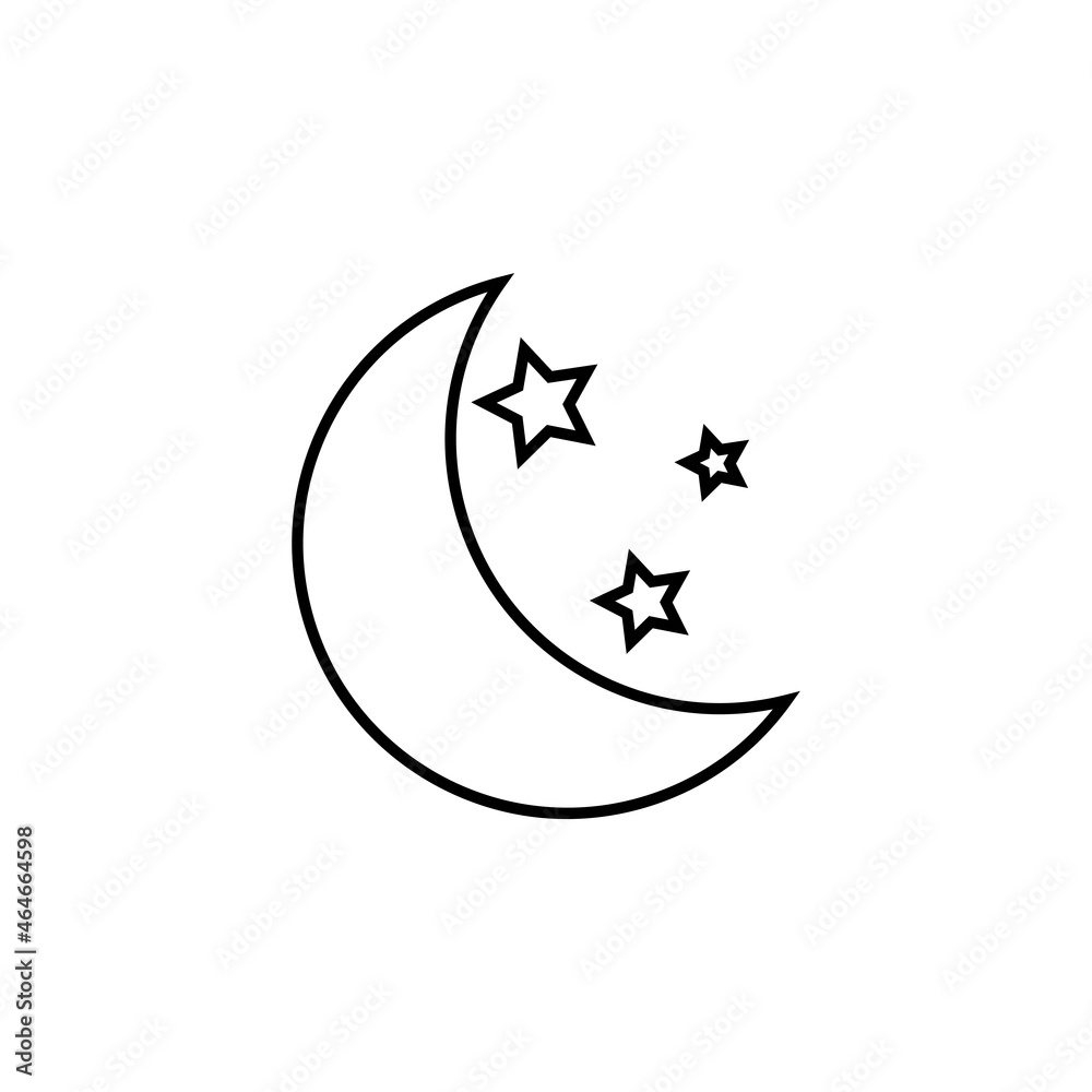 moon star icon, moon vector, star illustration