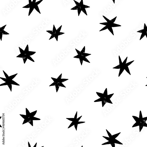 Trendy seamless patterns with stars in simple style. Vector illustration.