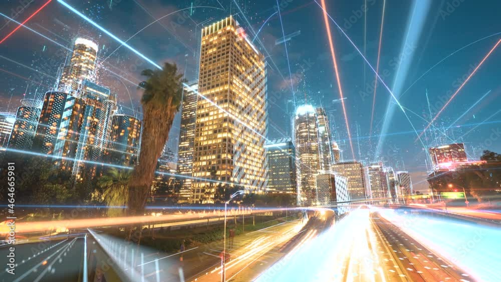 Digital city concept. Artificial Intelligence technology in smart city