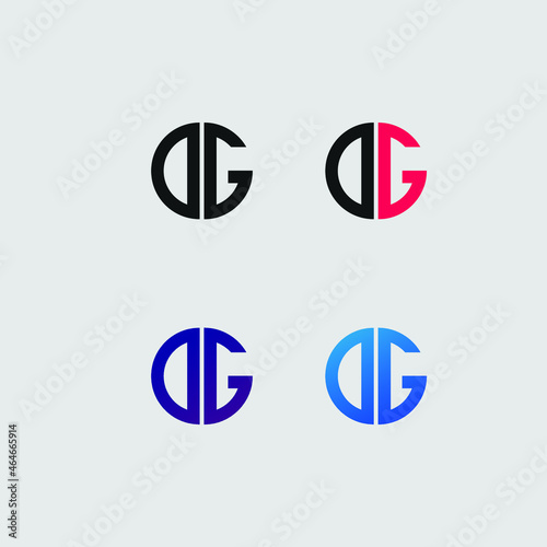 DG initial letter logo vector template | Creative modern monogram Circle logo 