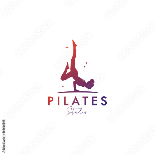Colorful Abstract Gymnastic Logo Icon for Programs,Training