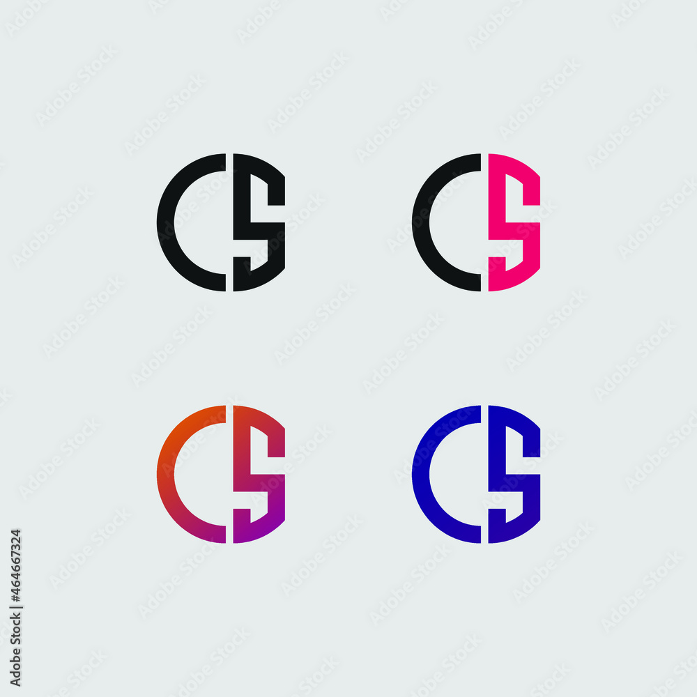 CS initial letter logo vector template | creative modern monogram circle logo
