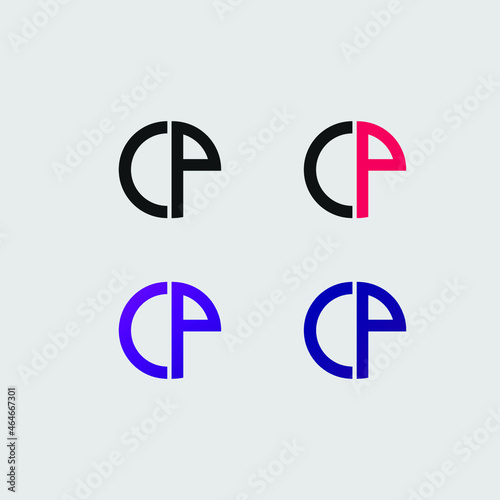 CP initial letter logo vector template | Creative modern monogram circle logo 