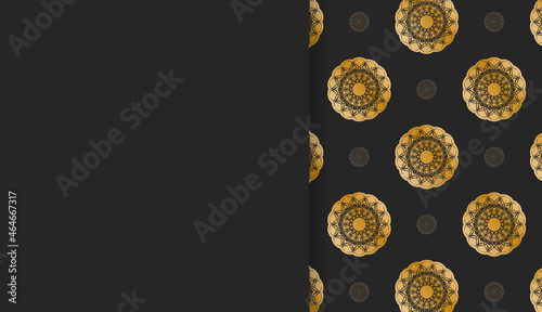 Black background with abstract gold ornaments and place under your text