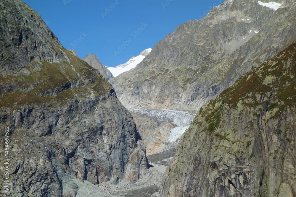 Fiescher Gletscher - Fiescher glacier valley next to Eggishorn, Kanton Wallis, Switzerland