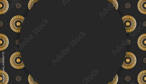 Black background with mandala gold pattern and place under your text