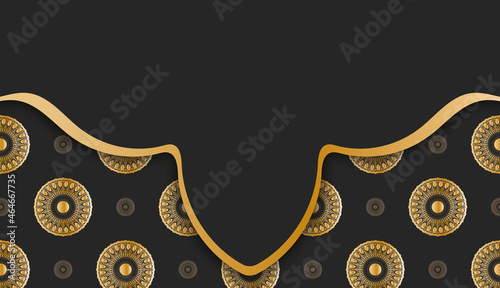 Black background with vintage gold pattern and place under your text