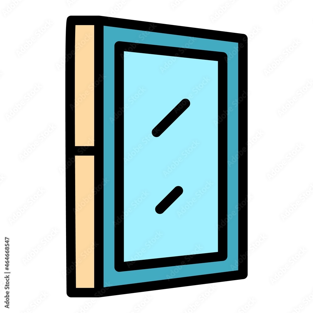 Industry window icon. Outline industry window vector icon color flat isolated Industry window icon. Outline industry window vector icon color flat isolated