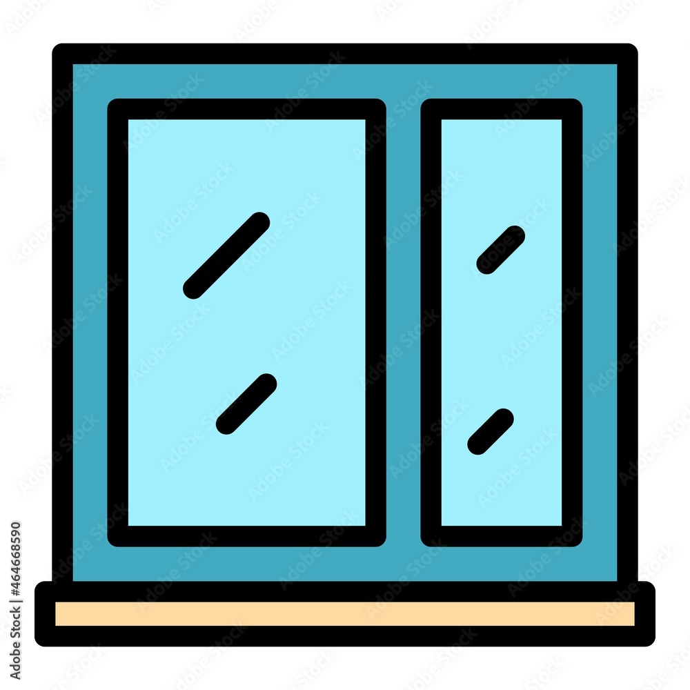Clean window icon. Outline clean window vector icon color flat isolated Clean window icon. Outline clean window vector icon color flat isolated