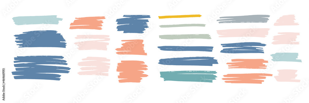 Big collection of grunge colorful paint, ink brush strokes. Brushes, lines, brush, strokes, grunge, dirty, backdrop. Grunge backgrounds set - stock vector.