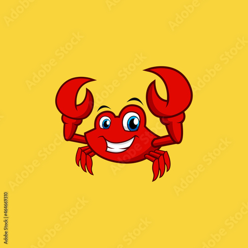 Illustration vector cartoon mascot of crab 